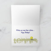 Tennis Player Happy Birthday Karte (Innenseite)