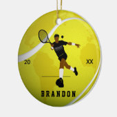 Tennis Player Illustration & Boys Kinder Jahr Keramik Ornament (Links)