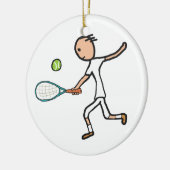 Tennis Player Keramik Ornament (Links)