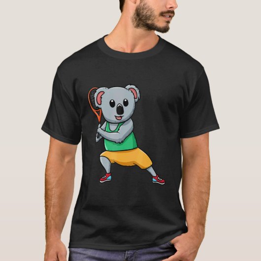 Tennis Player Koala Bear Tennis Coach Racket Game T-Shirt (Vorderseite)