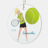 Tennis-Player Light Blonde Keepake-Ornament Keramik Ornament (Links)
