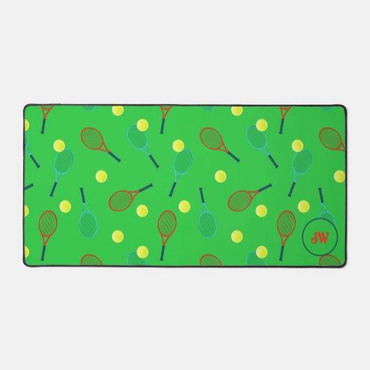 Tennis Player Monogram Schreibtischunterlage (Vorderseite)