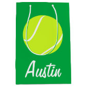 Tennis Player oder Coach Custom Text Team Party Mittlere Geschenktüte (Vorderseite)