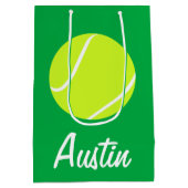 Tennis Player oder Coach Custom Text Team Party Mittlere Geschenktüte (Rückseite)