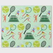 Tennis Player Pattern Geschenkpapier (Flach)