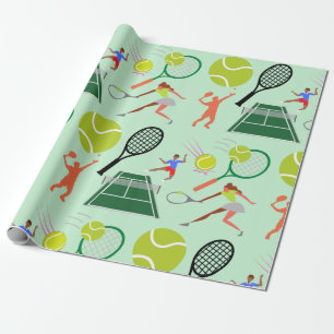 Tennis Player Pattern Geschenkpapier