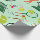 Tennis Player Pattern Geschenkpapier (Ecke)