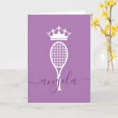 Tennis Player Queen of Court Lila Geburtstag Karte (Gelbe Blume)