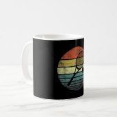 Tennis Player Retro Sonnenuntergang Racquet & Ball Kaffeetasse (Vorderseite Links)