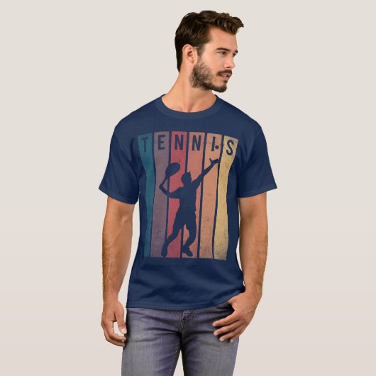 Tennis Player Retro Sunset T-Shirt (Vorne ganz)