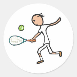 Tennis Player Runder Aufkleber