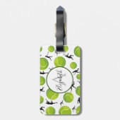 Tennis Player Silhouette Name Personalisiert Gepäckanhänger (Rückseite vertikal)