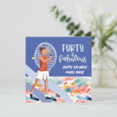 Tennis Player spielt 40. Geburtstag Tennis (Stehend Vorderseite)