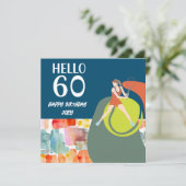 Tennis Player spielt Tennis 60. Geburtstag (Stehend Vorderseite)