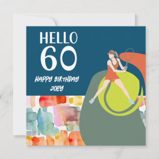 Tennis Player spielt Tennis 60. Geburtstag