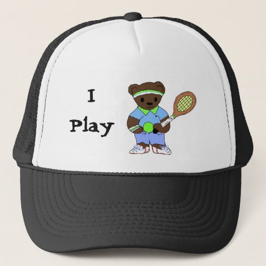 Tennis Player Teddybear Truckerkappe (Vorderseite)