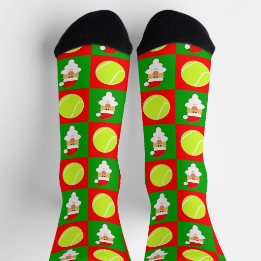 Tennis Player Weihnachten Weihnachtsfeiertag Socken (Oben)