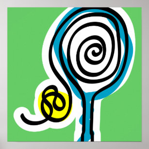 Tennis Poster mit farbenfroher Gestaltung