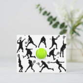 Tennis Postkarte (Stehend Vorderseite)