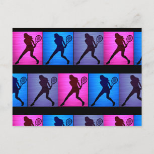 Tennis Postkarte mit Ihrer Personalisierten Nachri