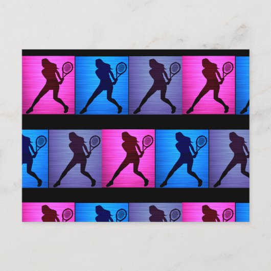 Tennis Postkarte mit Ihrer Personalisierten Nachri (Vorderseite)