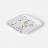 Tennis preppy bachelorette paper plates pappteller (Gewinkelt)