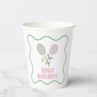 Tennis preppy bachelorette pappbecher