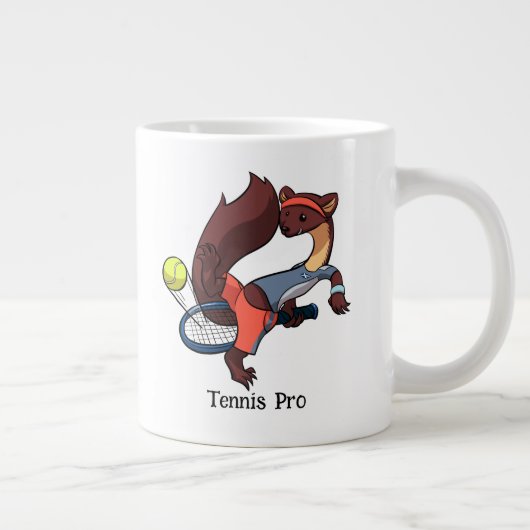 Tennis Pro Tweener Trick Shock Pine Marten Cartoon Jumbo-Tasse (Rechts)