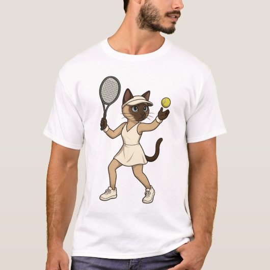 Tennis pünktlich für Cat Lovers T-Shirt (Vorderseite)