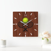 Tennis Quadratische Wanduhr (Zuhause)