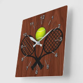 Tennis Quadratische Wanduhr (Winkel)