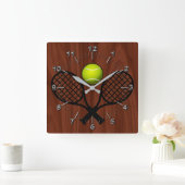 Tennis Quadratische Wanduhr (Zuhause)