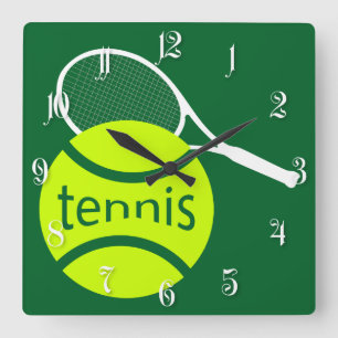 Tennis Quadratische Wanduhr