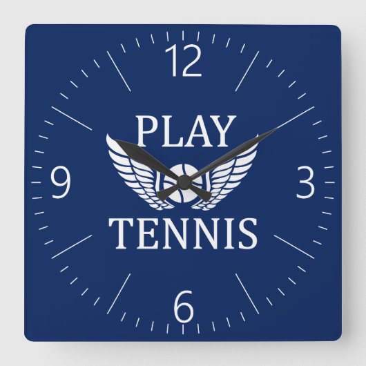 Tennis Quadratische Wanduhr (Vorderseite)