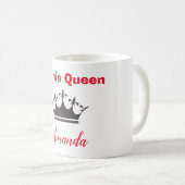 Tennis Queen modernisieren Text mit Krone Kaffeetasse (VorderseiteRechts)