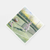 Tennis Rabbit Player Osterfeier am Platz Serviette (Ecke)