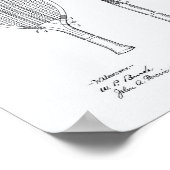 Tennis Racket 1907 Weißbuch zum Thema Patentkunst Poster (Ecke)