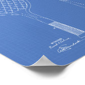 Tennis Racket 1921 Patent Art Blueprint Poster (Ecke)