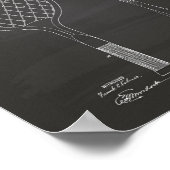 Tennis Racket 1921 Patent Art Chalkboard Poster (Ecke)