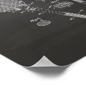 Tennis Racket 1925 Patent Art Chalkboard Poster (Ecke)