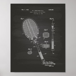 Tennis Racket 1925 Patent Art Chalkboard Poster