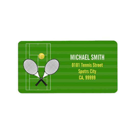 TENNIS RACKET ADRESSAUFKLEBER (Vorne)