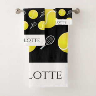 Tennis Racket Ball Design Personalisiert Badhandtuch Set