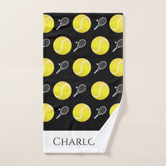 Tennis Racket Ball Design Personalisiert Badhandtuch Set (Handtuch)