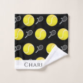 Tennis Racket Ball Design Personalisiert Badhandtuch Set (Waschlappen)