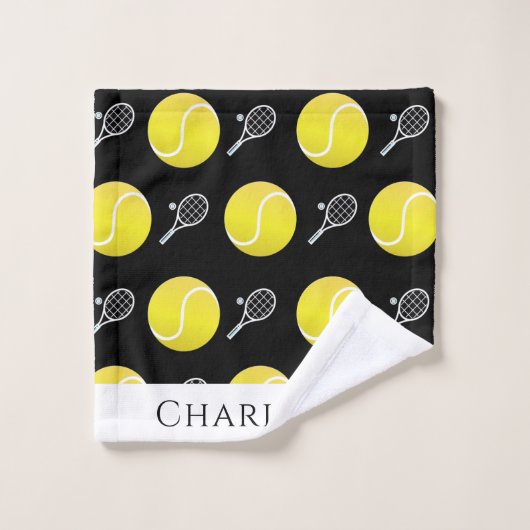 Tennis Racket Ball Design Personalisiert Badhandtuch Set (Waschlappen)