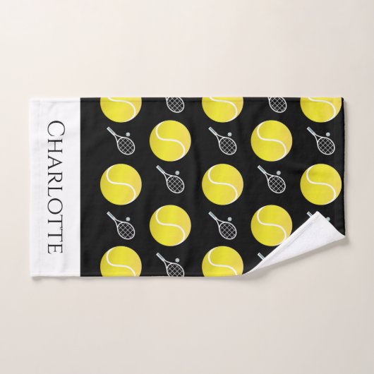 Tennis Racket Ball Design Personalisiert Badhandtuch Set (Handtuch)