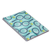 Tennis Racket Ball & Kids Girls Muster Niedlich Notizblock (Rechte Seite)