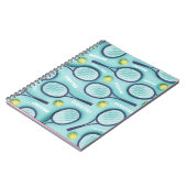 Tennis Racket Ball & Kids Girls Muster Niedlich Notizblock (Linke Seite)