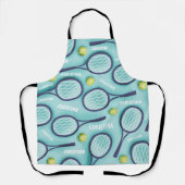 Tennis Racket Ball & Kids Girls Muster Niedlich Schürze (Vorderseite)